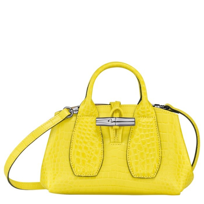 Women\'s Longchamp Roseau XS Top-handle Bags Yellow | UAE-1847YC