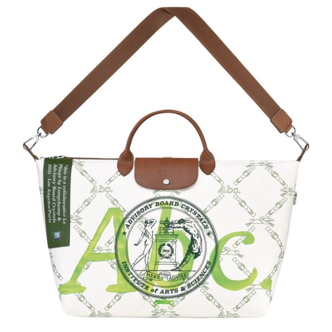 Women\'s Longchamp X Abc Highart For Hs Travel Bags White Green | UAE-1295YE