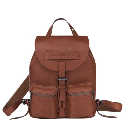 Men's Longchamp 3D S Backpacks Brown | UAE-0193BK