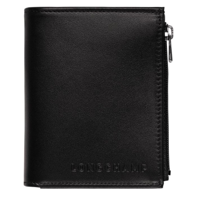 Men's Longchamp Baxi Wallets Black | UAE-5832BL