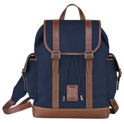 Men's Longchamp Boxford Backpacks Navy | UAE-0369FZ