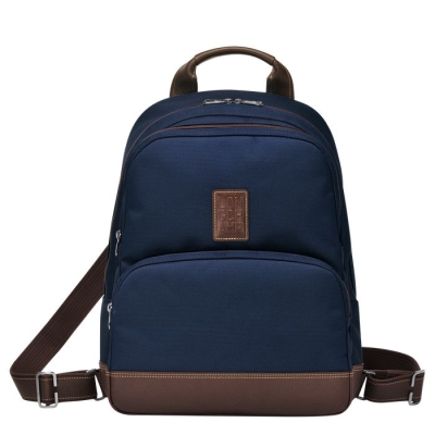 Men's Longchamp Boxford Backpacks Navy | UAE-5298NH