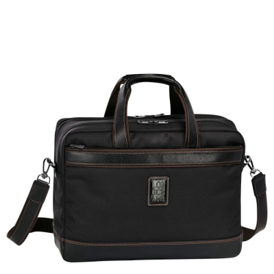 Men's Longchamp Boxford L Document Holders Black | UAE-7692DP