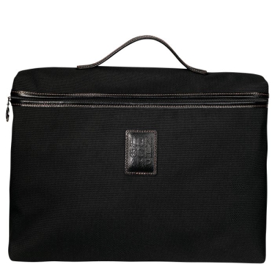 Men's Longchamp Boxford S Document Holders Black | UAE-4059RW