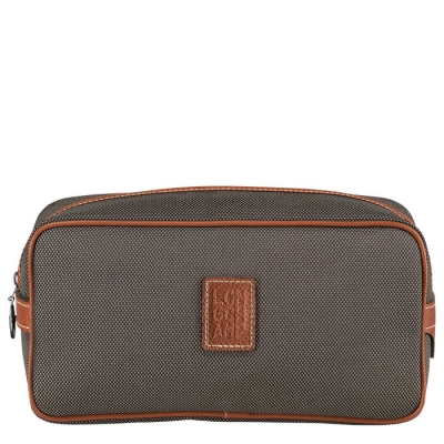 Men's Longchamp Boxford Toiletry Bags Brown | UAE-6104VL