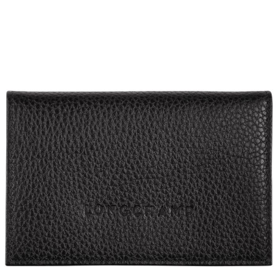 Men's Longchamp Le Foulonné Cardholders & Coin Purses Black | UAE-8159ZG