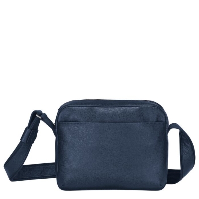 Men's Longchamp Le Foulonné Crossbody Bags Navy | UAE-6039UF