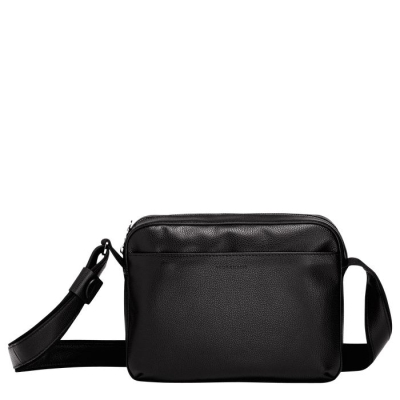 Men's Longchamp Le Foulonné Crossbody Bags Black | UAE-7285TH