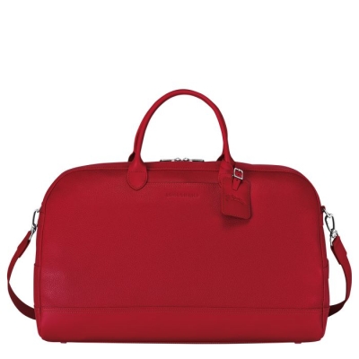 Men's Longchamp Le Foulonné L Travel Bags Red | UAE-6123KJ