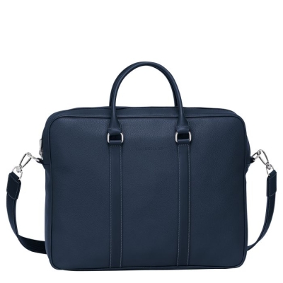 Men's Longchamp Le Foulonné M Document Holders Navy | UAE-9543HX