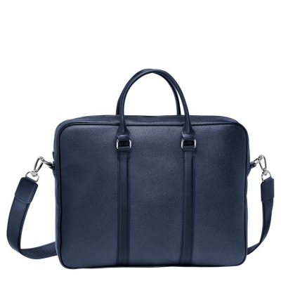 Men's Longchamp Le Foulonné S Document Holders Navy | UAE-0264BI