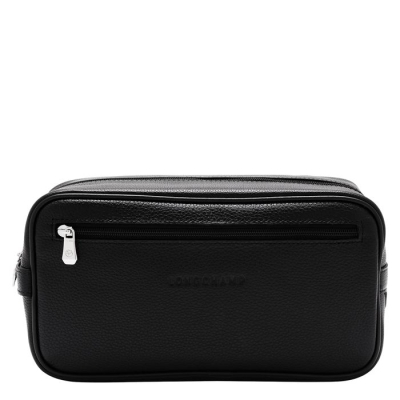 Men's Longchamp Le Foulonné Toiletry Bags Black | UAE-1398JA