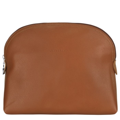 Men's Longchamp Le Foulonné Toiletry Bags Brown | UAE-9124IV