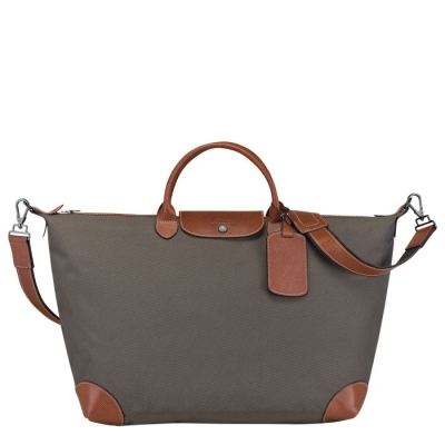 Women's Longchamp Boxford L Travel Bags Brown | UAE-8573UW