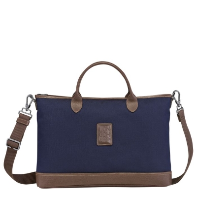 Women's Longchamp Boxford S Document Holders Navy | UAE-2185EV