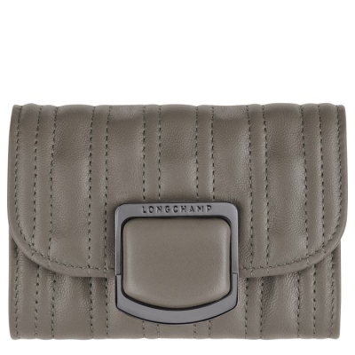 Women's Longchamp Brioche Cardholders & Coin Purses Grey | UAE-1307YZ