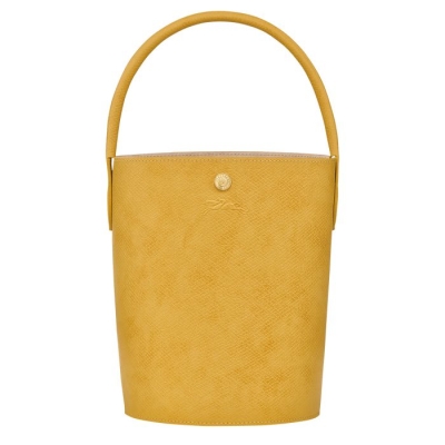 Women's Longchamp Cuir De Russie Top-handle Bags Yellow | UAE-2604BF