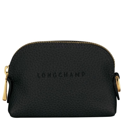 Women's Longchamp Le Foulonné Cardholders & Coin Purses Black | UAE-0271CS