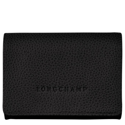 Women's Longchamp Le Foulonné Cardholders & Coin Purses Black | UAE-0615QI