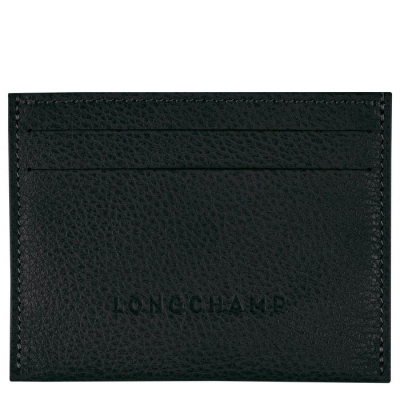 Women's Longchamp Le Foulonné Cardholders & Coin Purses Black | UAE-0675YV