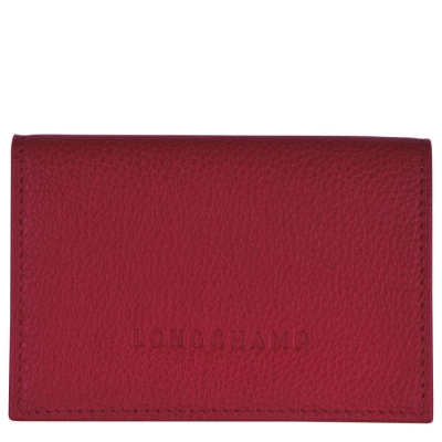 Women's Longchamp Le Foulonné Cardholders & Coin Purses Red | UAE-1726ZN