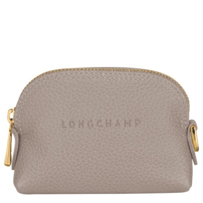 Women's Longchamp Le Foulonné Cardholders & Coin Purses Grey | UAE-6103CV