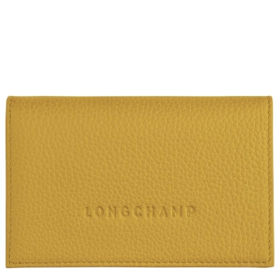 Women's Longchamp Le Foulonné Cardholders & Coin Purses Yellow | UAE-6795RO