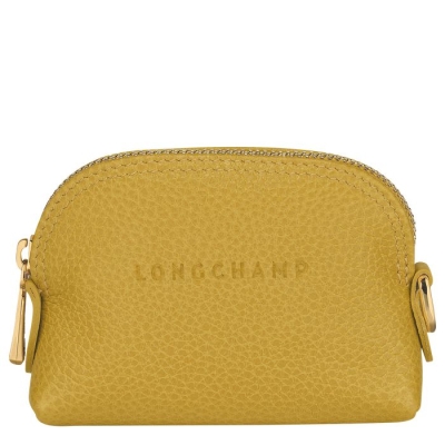 Women's Longchamp Le Foulonné Cardholders & Coin Purses Yellow | UAE-8429NT