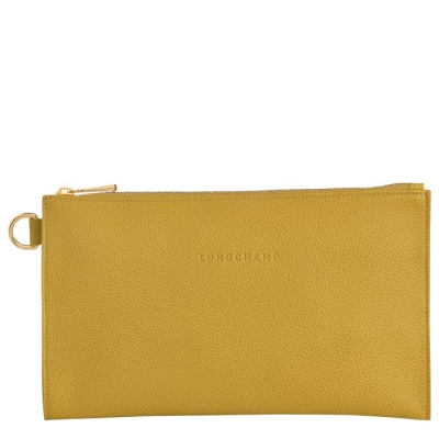 Women's Longchamp Le Foulonné Pouches & Cases Yellow | UAE-1506FH