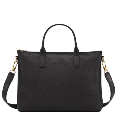 Women's Longchamp Le Foulonné S Document Holders Black | UAE-5017GO