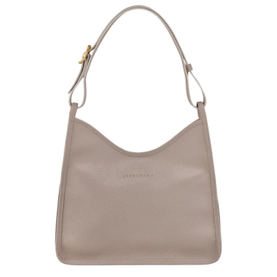 Women's Longchamp Le Foulonné Shoulder Bags Grey | UAE-1359AM