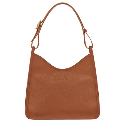 Women's Longchamp Le Foulonné Shoulder Bags Brown | UAE-4076HW