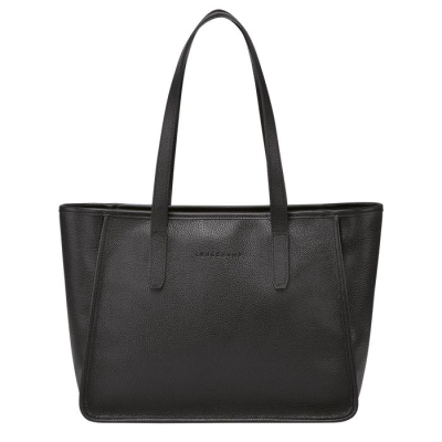 Women's Longchamp Le Foulonné Shoulder Bags Black | UAE-4390EO