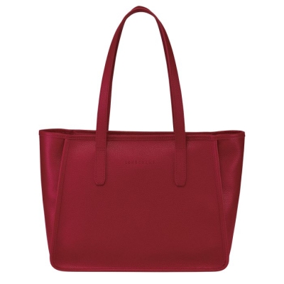 Women's Longchamp Le Foulonné Shoulder Bags Red | UAE-5738NA