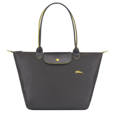 Women's Longchamp Le Pliage Club L Shoulder Bags Grey | UAE-5796YL