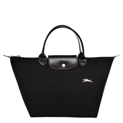 Women's Longchamp Le Pliage Club M Top-handle Bags Black | UAE-1752LN