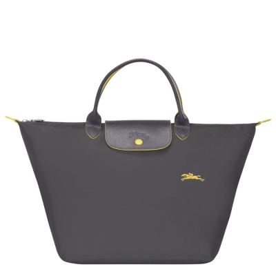 Women's Longchamp Le Pliage Club M Top-handle Bags Grey | UAE-9803ZU