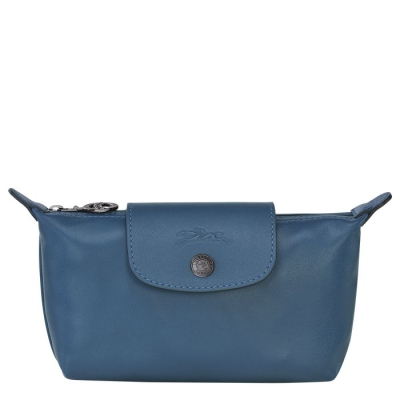 Women's Longchamp Le Pliage Cuir Pouches & Cases Blue | UAE-6471TV