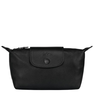 Women's Longchamp Le Pliage Cuir Pouches & Cases Black | UAE-8491PE