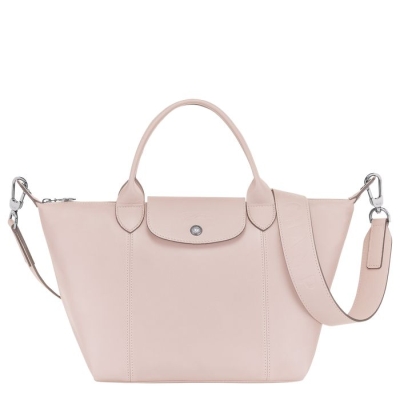 Women's Longchamp Le Pliage Cuir S Top-handle Bags Pink | UAE-7186SQ