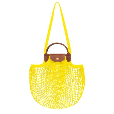Women's Longchamp Le Pliage Filet Shoulder Bags Yellow | UAE-6547LE
