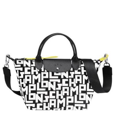 Women's Longchamp Le Pliage Lgp S Top-handle Bags Black White | UAE-8752IQ