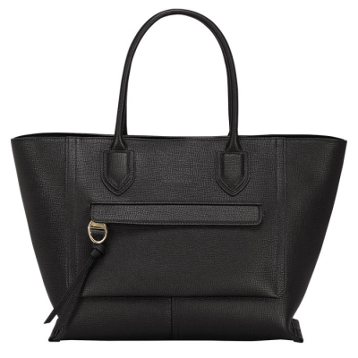 Women's Longchamp Mailbox L Top-handle Bags Black | UAE-7538YP