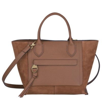 Women's Longchamp Mailbox M Top-handle Bags Brown | UAE-5803TN