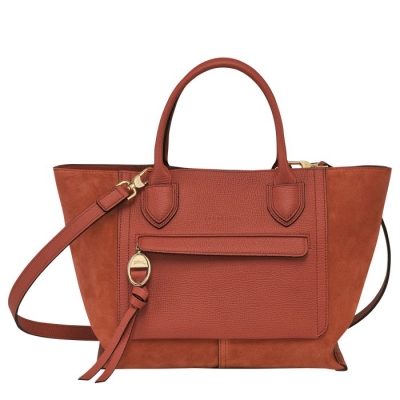 Women's Longchamp Mailbox M Top-handle Bags Orange | UAE-8107AS