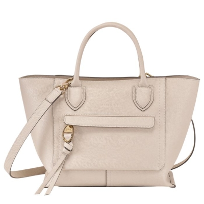 Women's Longchamp Mailbox M Top-handle Bags Beige | UAE-9874EF