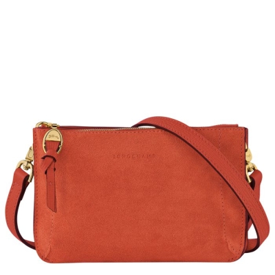 Women's Longchamp Mailbox Soft Wallets On Chain Orange | UAE-3872XQ