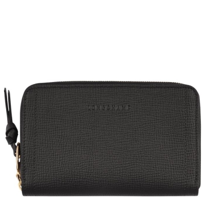 Women's Longchamp Mailbox Wallets Black | UAE-8697EF