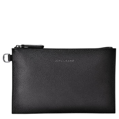 Women's Longchamp Roseau Essential Pouches & Cases Black | UAE-5234PO