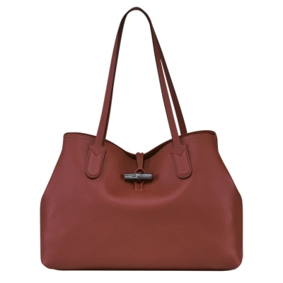 Women's Longchamp Roseau Essential Shoulder Bags Brown | UAE-6801ME